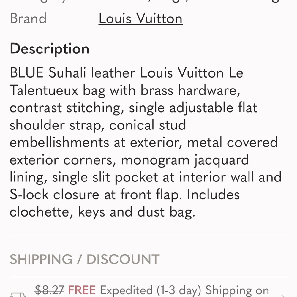 Louis Vuitton Blue Shoulder Bag with Monogram Canvas - Picture 6 of 6